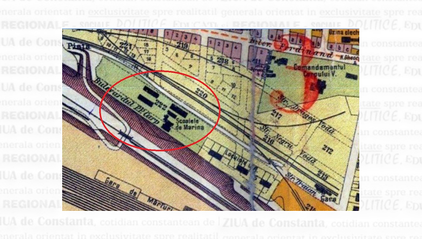 Amplasamentul Școlilor de Marină, în incinta cărora a fost amenajat primul Observator Astronomic din Dobrogea. Sursa: Facebook