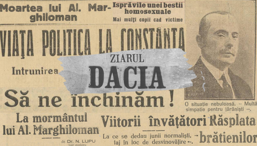 Capturi din ziarul „Dacia“. Sursă foto: Arcanum
