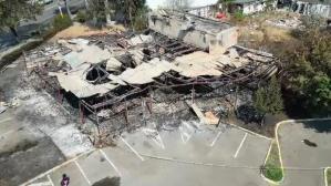 FOTO-VIDEO Imagini din dronă cu fostul club Bellagio din Mamaia la o zi după incendiu 