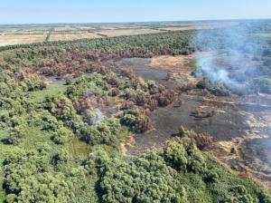 FOTO+VIDEO Incendiul de vegetație din zona Sireasa, lichidat cu sprijinul unui elicopter Black Hawk. 50 de hectare afectate