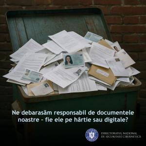 DNSC avertizează asupra pericolului  Dumpster Diving.  Când datele aruncate neglijent devin un risc 