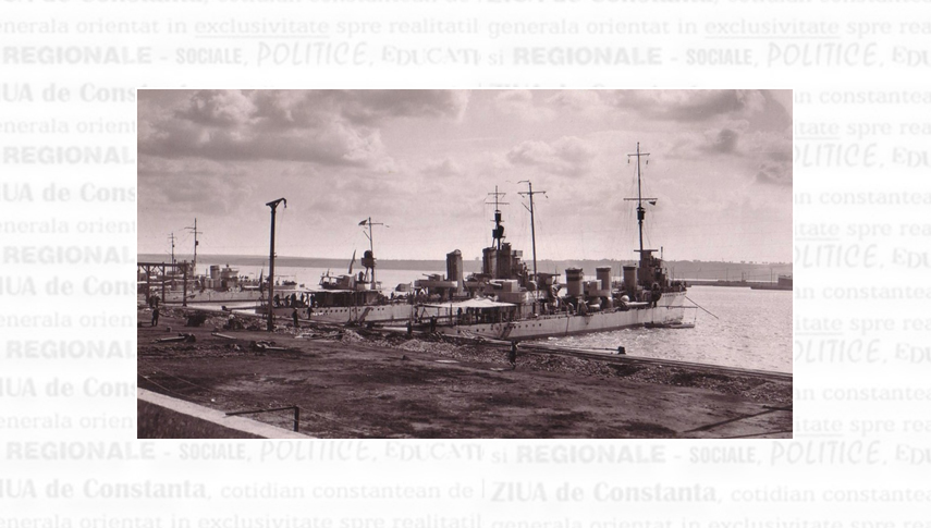Distrugătoarele „Regele Ferdinand I” și „Regina Maria” în portul Constanța