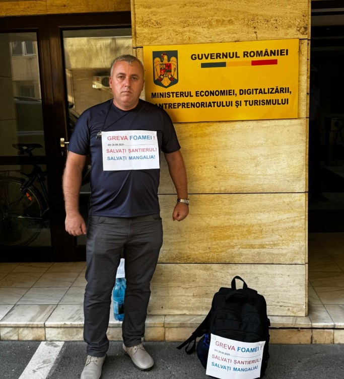 Președintele Sindicatului Liber „Navalistul” din cadrul Șantierului Naval Damen Mangalia, Laurenţiu Gobeajă, Sursa foto: Facebook