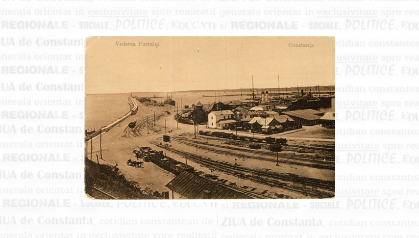 Vederea portului Constanța de-a lungul digului principal