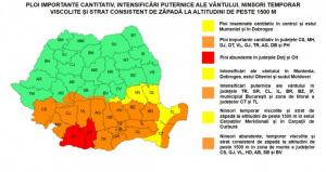 Coduri Roșii și Portocalii de vreme rea. Autoritățile fac recomandări pentru populație 