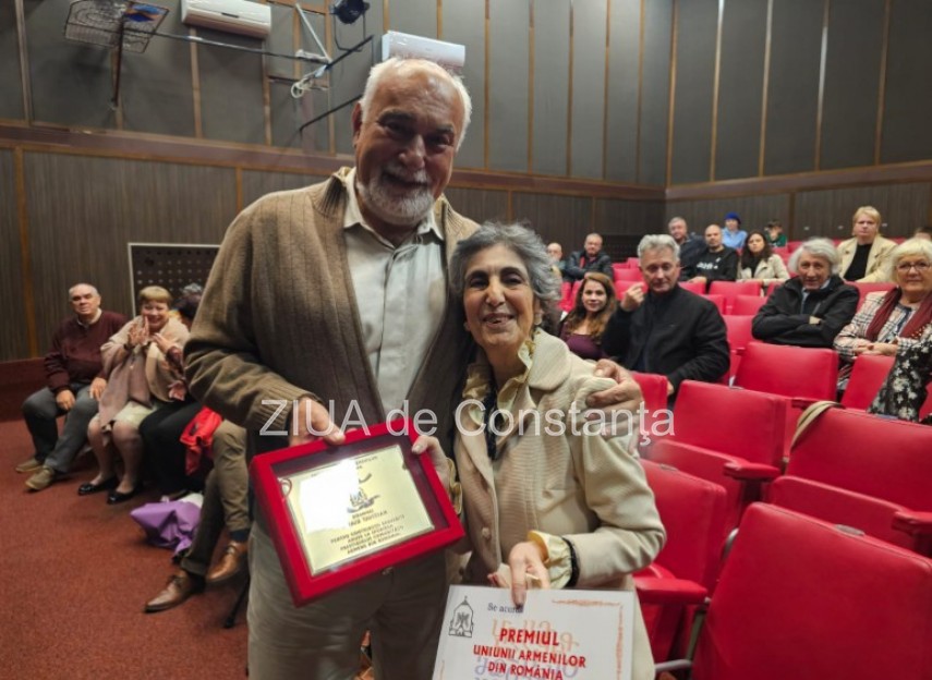 Teatrologul Anaid Tavitian și Varujan Vosganian, Președintele Uniunii Armenilor din România 
