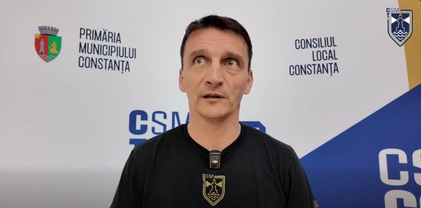 Florin Voinea, antrenorul principal al CSM Constanța. Sursa foto: captură Facebook (CSM Constanța)