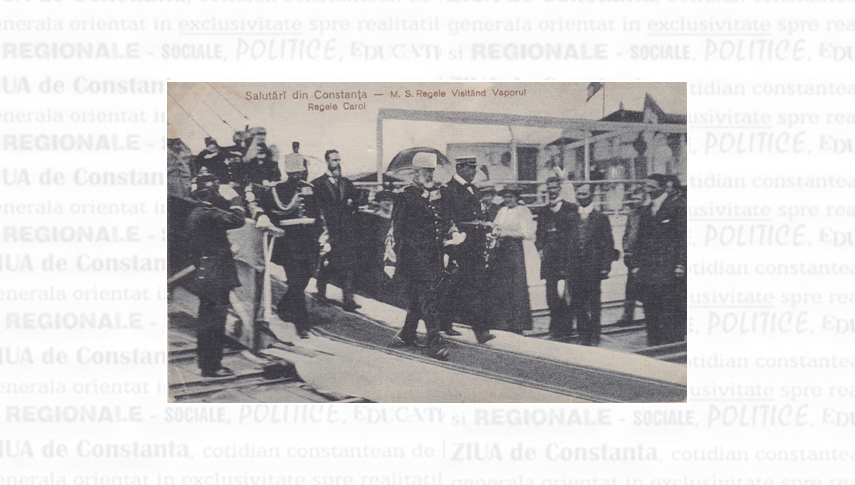 Regele Carol I în vizită la bordul pasagerului “Regele Carol I”. Colecția Gabriel-Octavian Nicolae