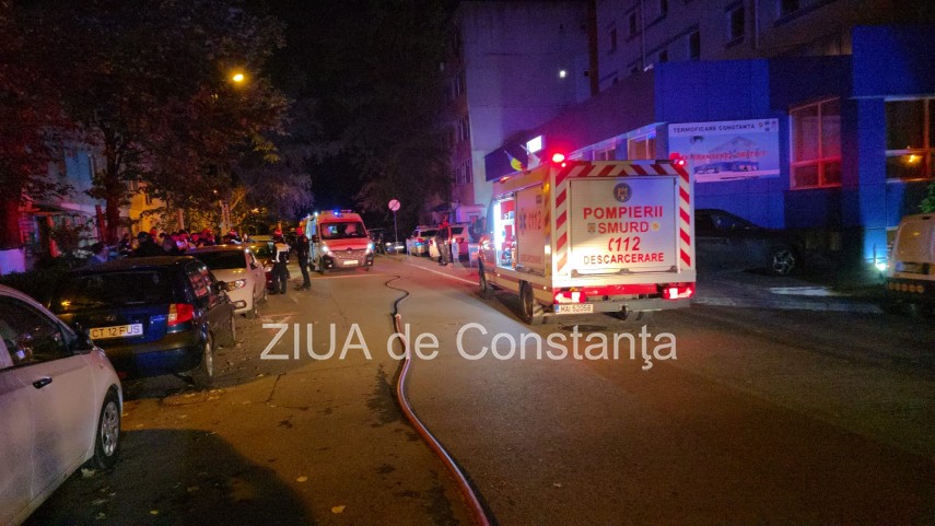 foto video incendiu violent intr un bloc din zona tomis nord din constanta o victima resuscitata mai