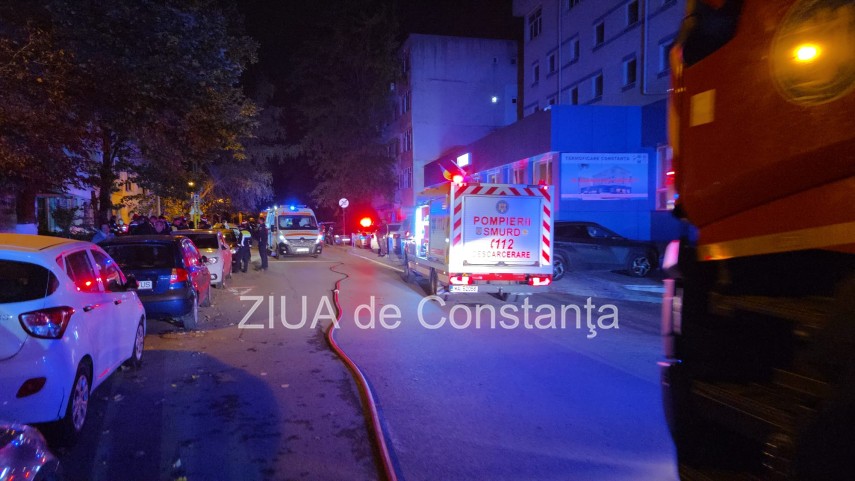 foto video incendiu violent intr un bloc din zona tomis nord din constanta o victima resuscitata mai