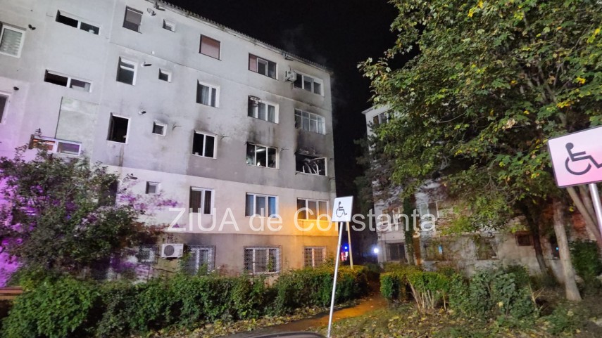 foto video incendiu violent intr un bloc din zona tomis nord din constanta o victima resuscitata mai