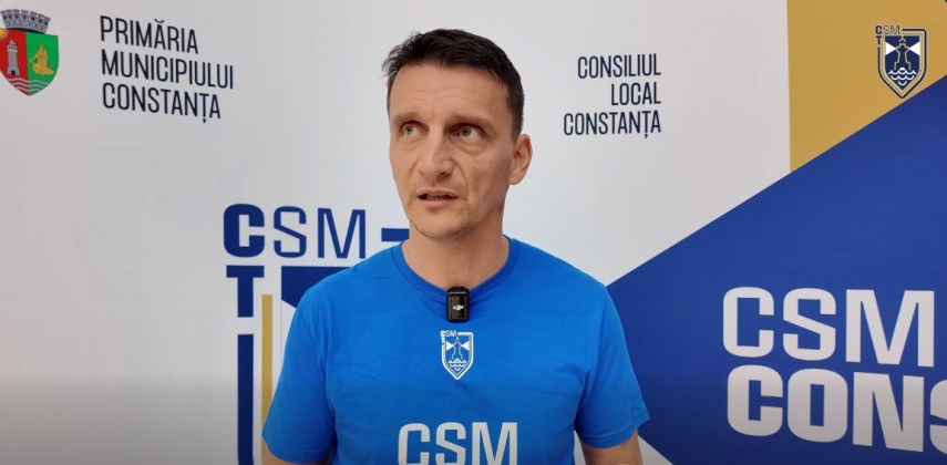 Florin Voinea, antrenorul principal al CSM Constanța. Sursa foto: captură Facebook (CSM Constanța)