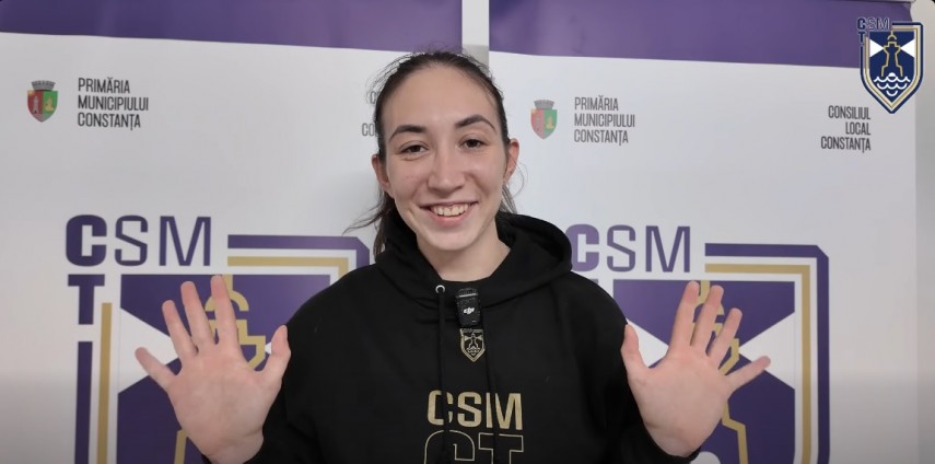 Tijana Vrcelj. Sursa foto: captură Facebook (CSM Constanța)