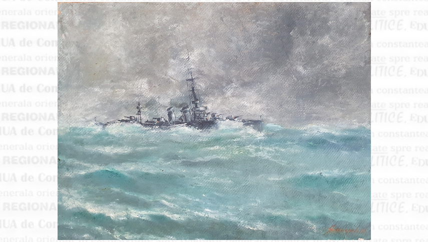 Distrugătorul „Regele Ferdinand”. Pinacoteca Muzeului Național al Marinei Române