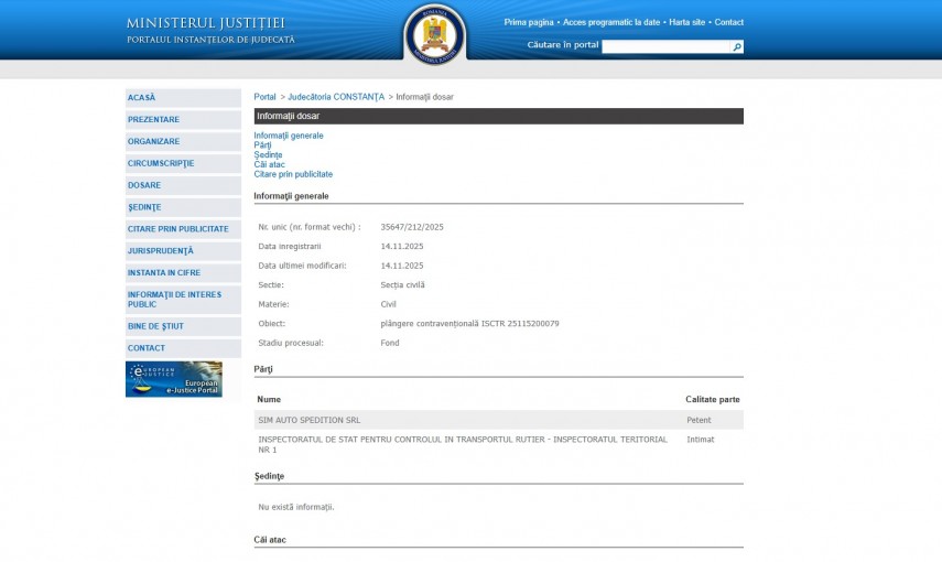 justitie constanta sim auto spedition la judecata cu inspectoratul de stat pentru controlul in transportul justitie constanta sim auto spedition la judecata cu inspectoratul de stat pentru controlul in transportul