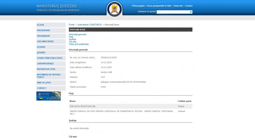 justitie constanta sim auto spedition la judecata cu inspectoratul de stat pentru controlul in transportul justitie constanta sim auto spedition la judecata cu inspectoratul de stat pentru controlul in transportul