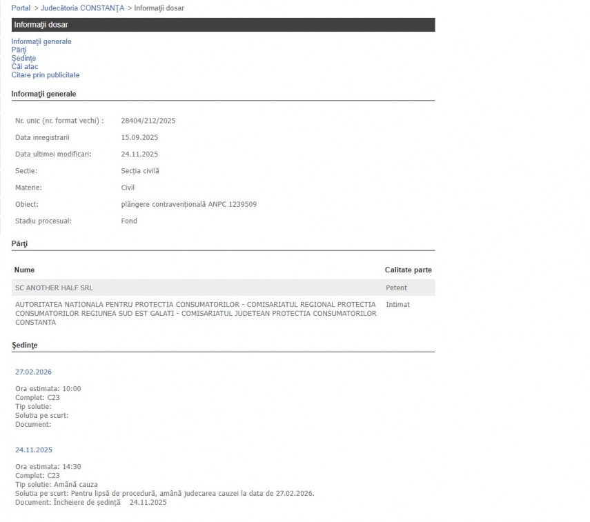 Portalul Instanțelor de Judecată