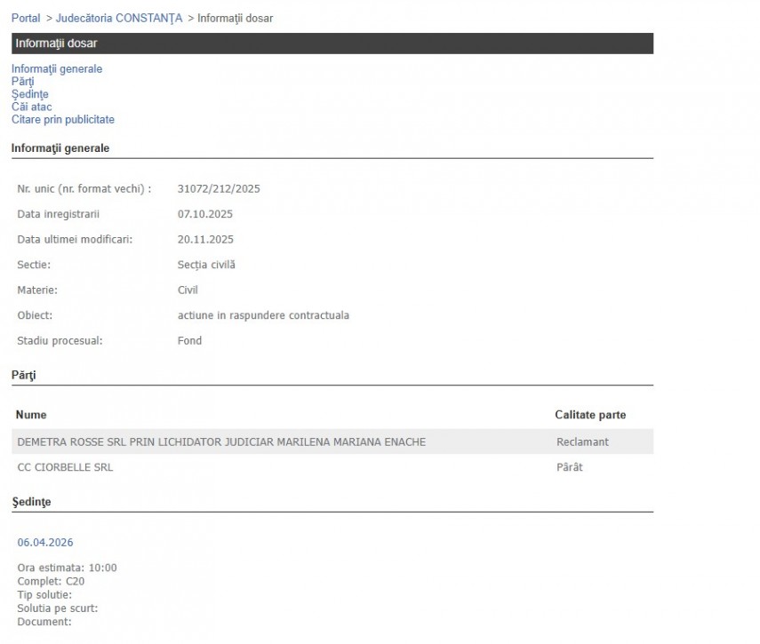 Portalul Instanțelor de Judecată