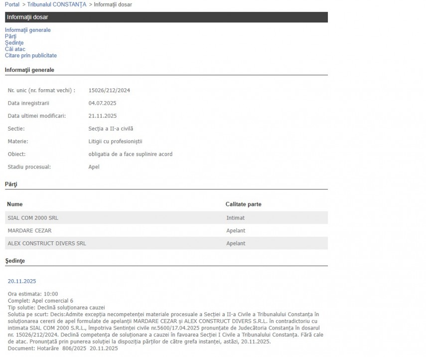 Portalul Instanțelor de Judecată