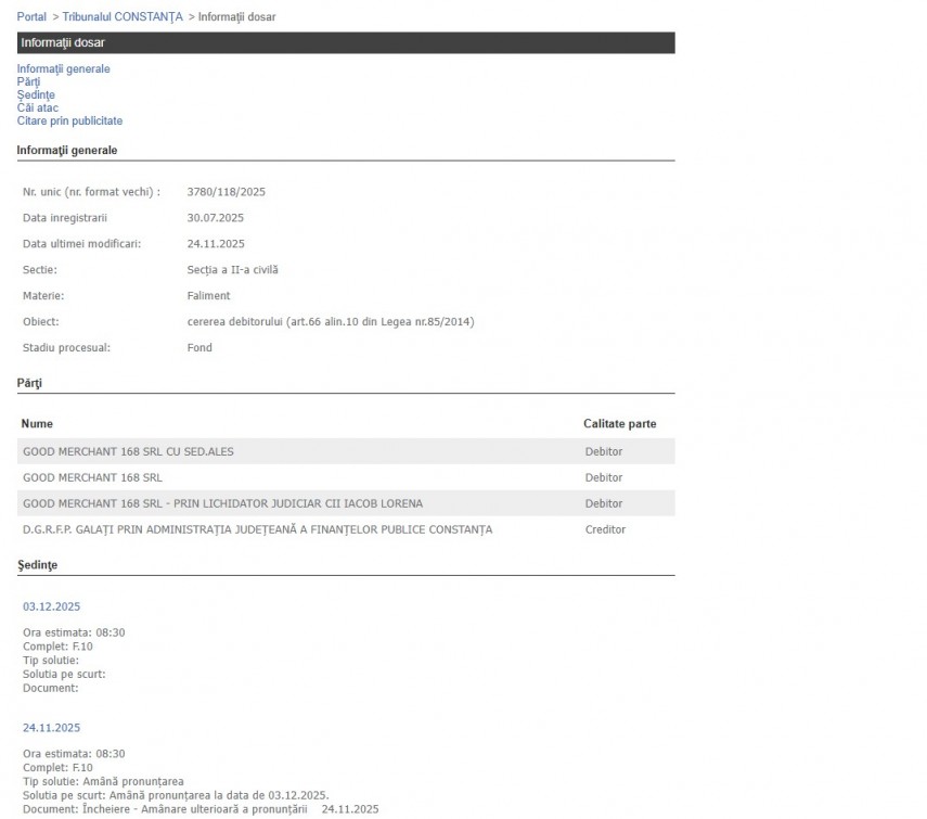 Portalul Instanțelor de Judecată