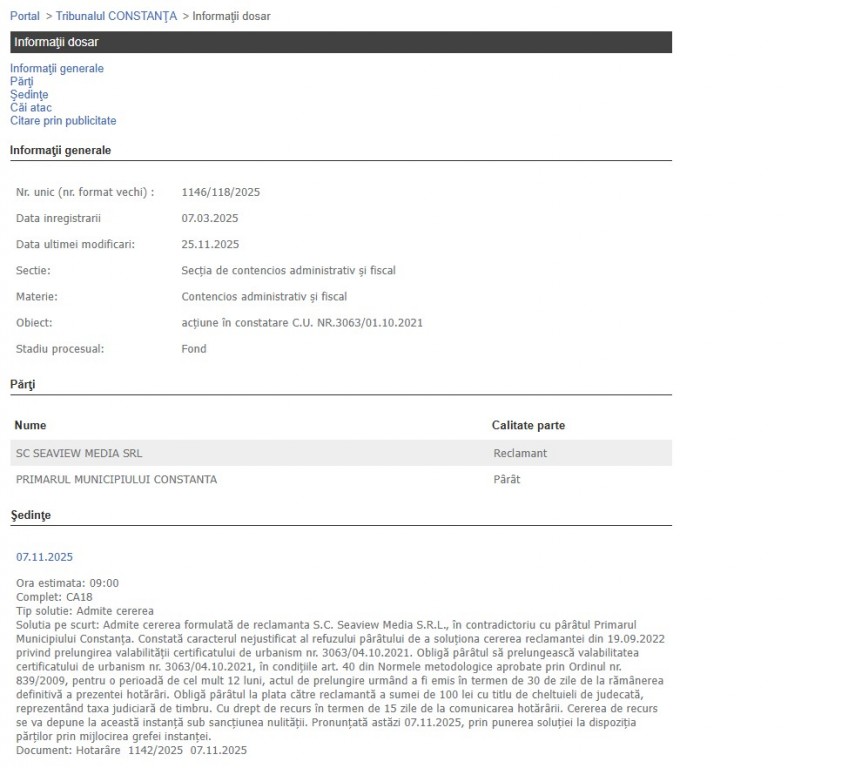 Portalul Instanțelor de Judecată