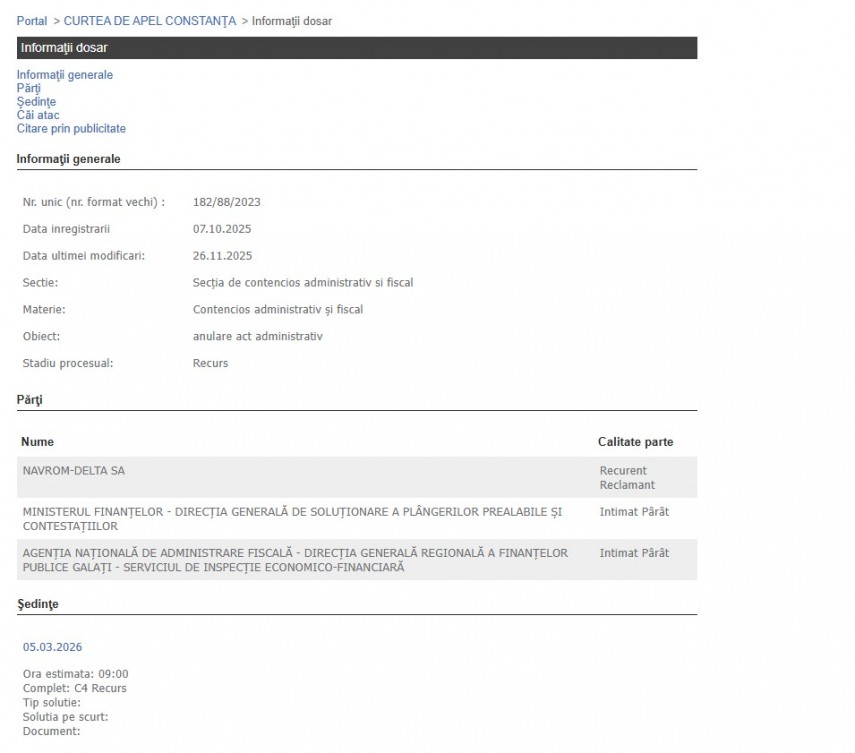 Portalul Instanțelor de Judecată