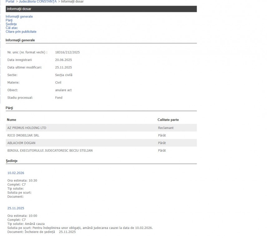 Portalul Instanțelor de Judecată