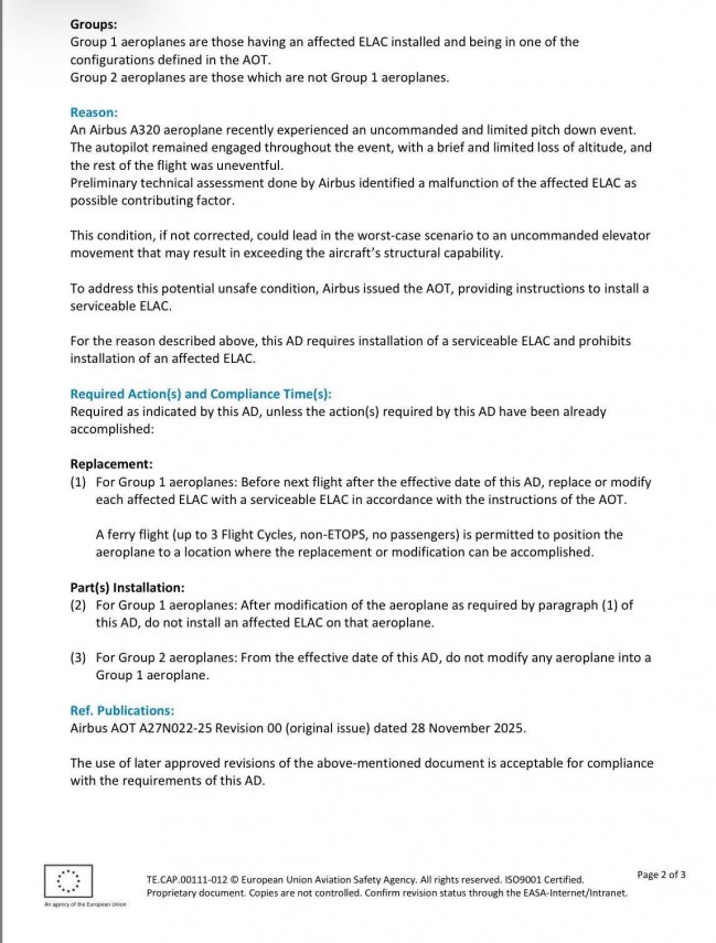 alerta in aviatia europeana easa ordona oprirea la sol pentru aeronave cu risc de pierdere a controlului alerta in aviatia europeana easa ordona oprirea la sol pentru aeronave cu risc de pierdere a controlului