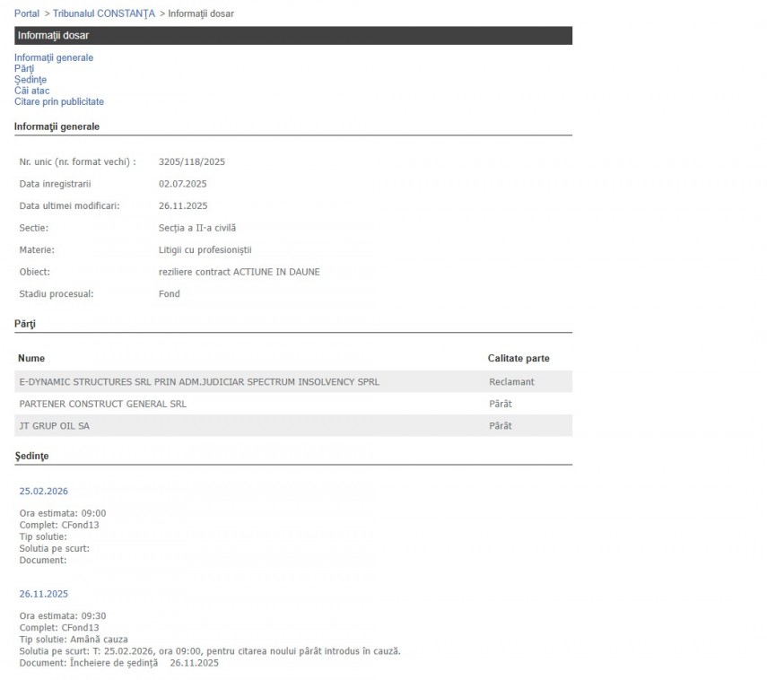 Portalul Instanțelor de Judecată