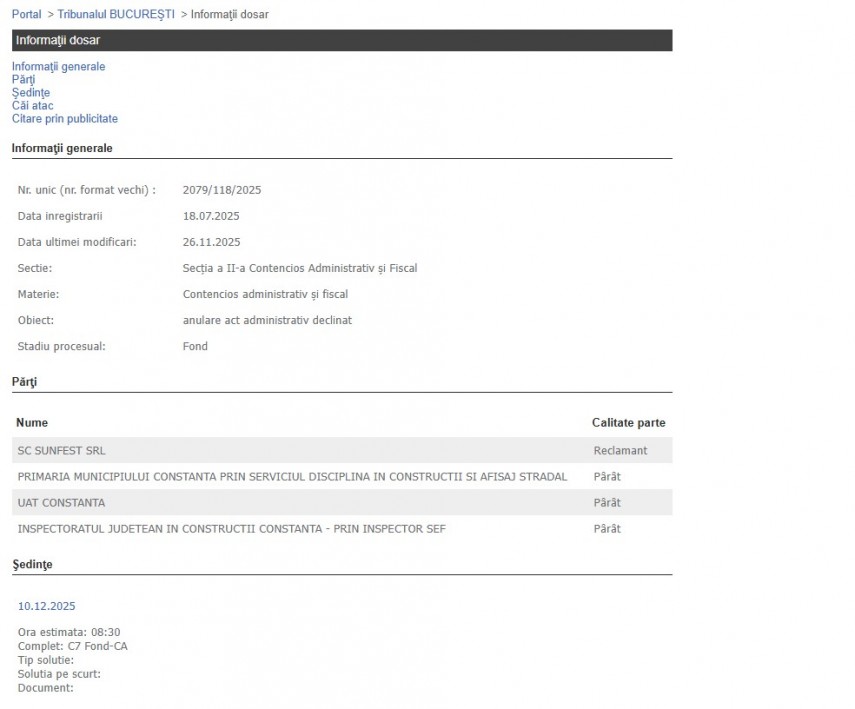 Portalul Instanțelor de Judecată