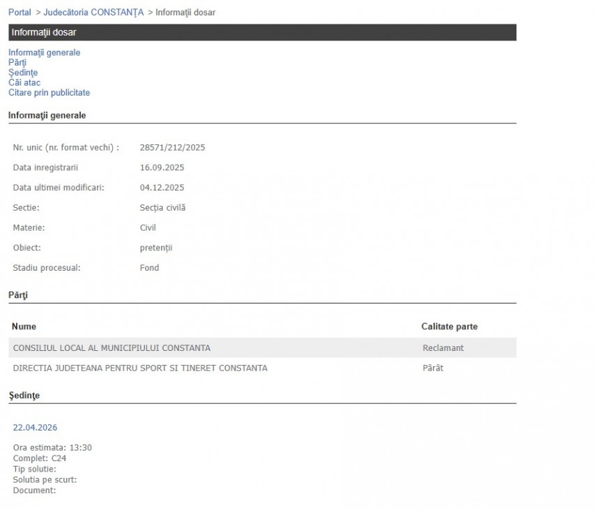 Portalul Instanțelor de Judecată