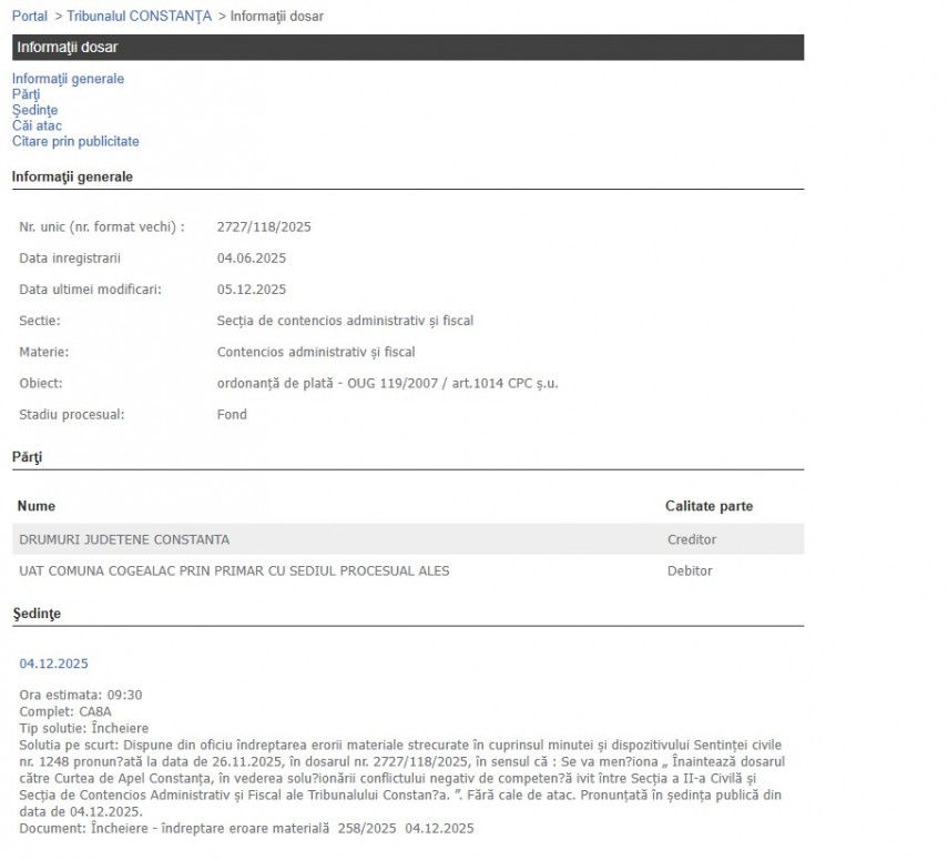 Portalul Instanțelor de Judecată