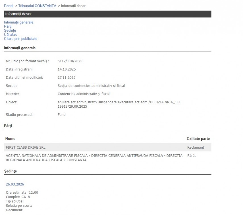 Portalul Instanțelor de Judecată