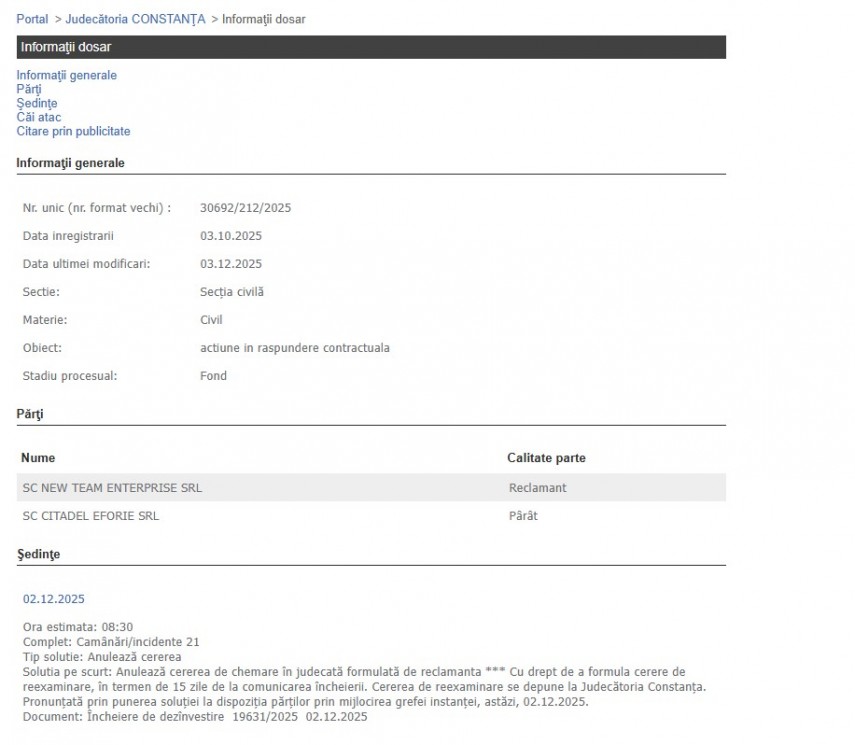 Portalul Instanțelor de Judecată