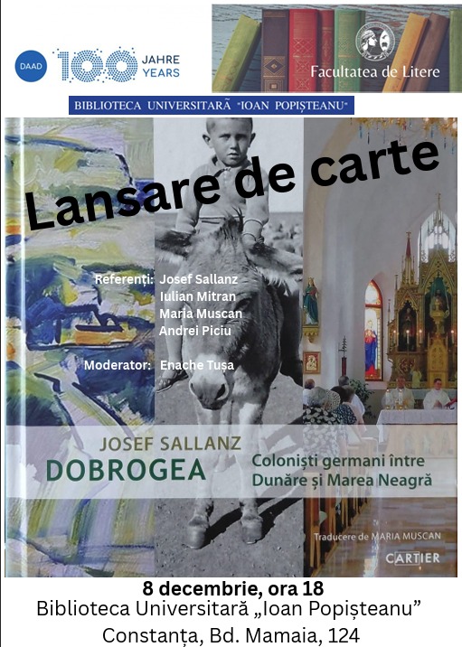 lansare de carte la constanta dobrogea colonistii germani intre dunare si marea neagra de joseph sallanz lansare de carte la constanta dobrogea colonistii germani intre dunare si marea neagra de joseph sallanz