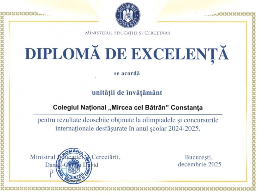 Sursă foto: Facebook/Colegiul Național „Mircea cel Bătrân” Constanța