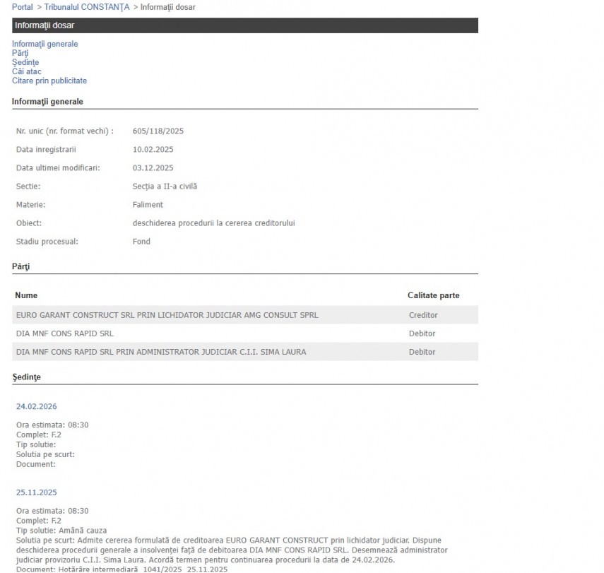 Portalul Instanțelor de Judecată