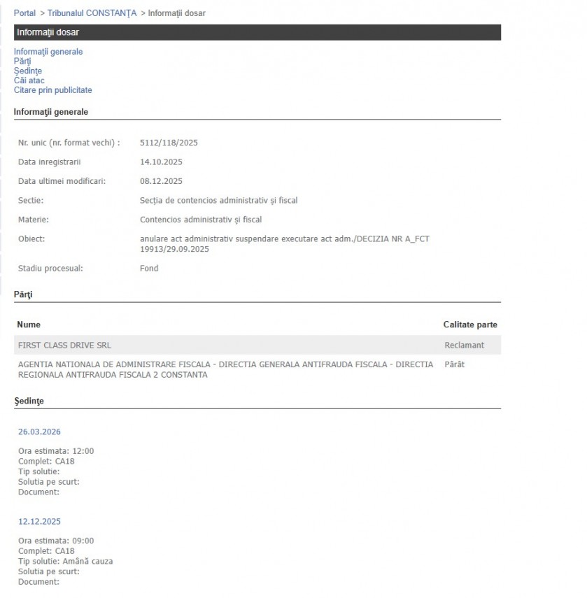 Portalul Instanțelor de Judecată