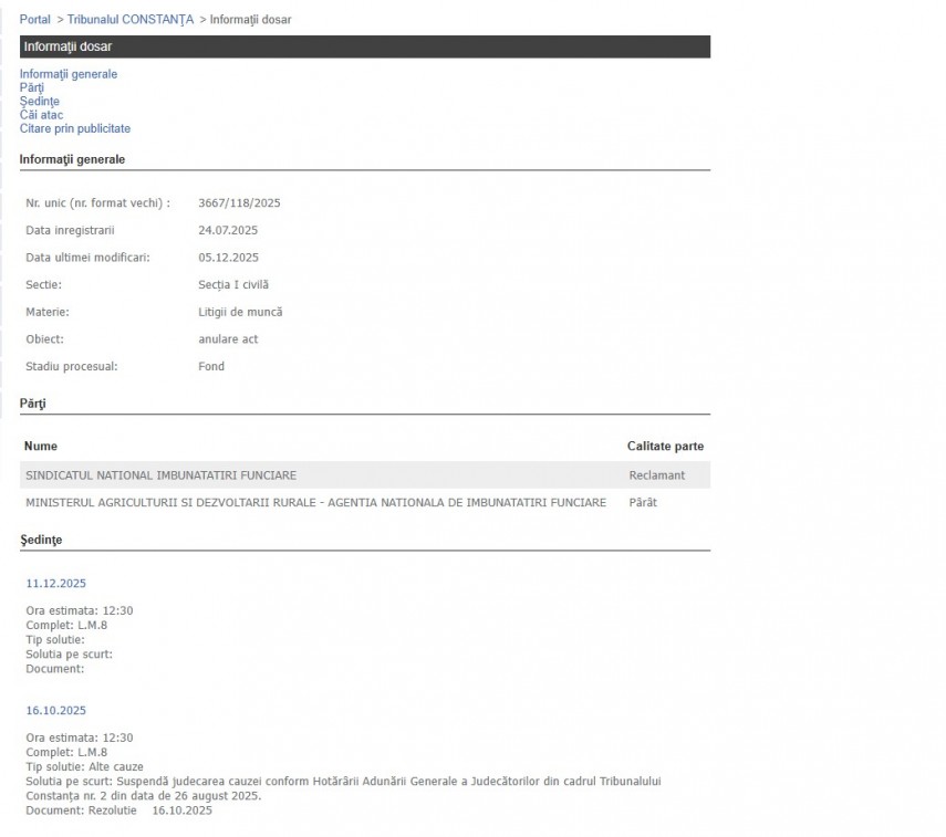 Portalul Instanțelor de Judecată