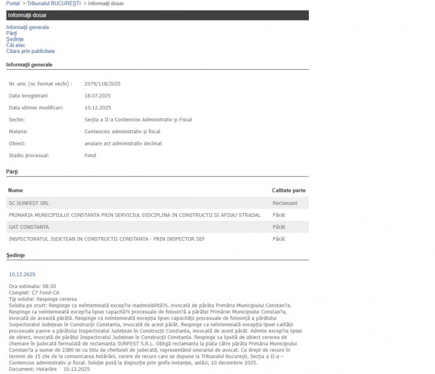 Portalul Instanțelor de Judecată