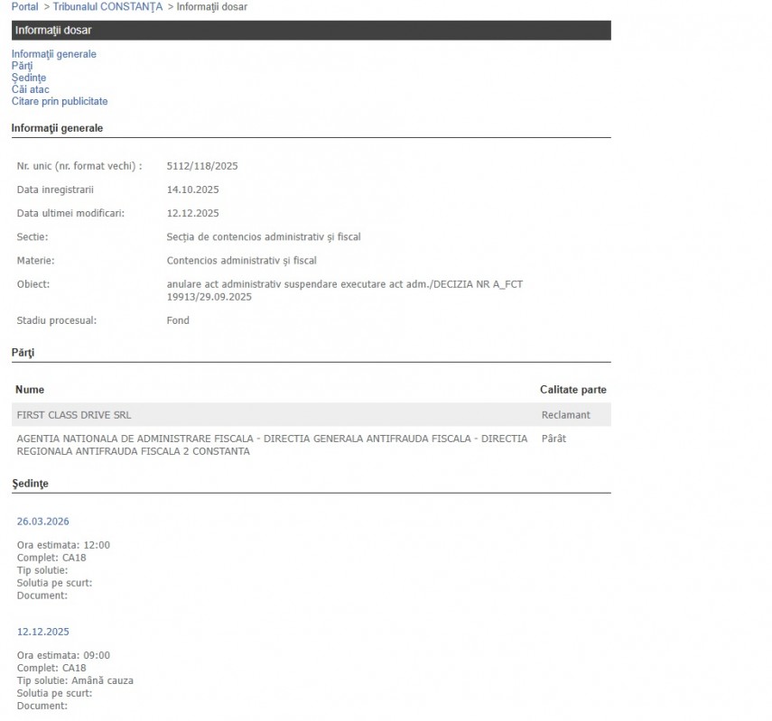 Portalul Instanțelor de Judecată