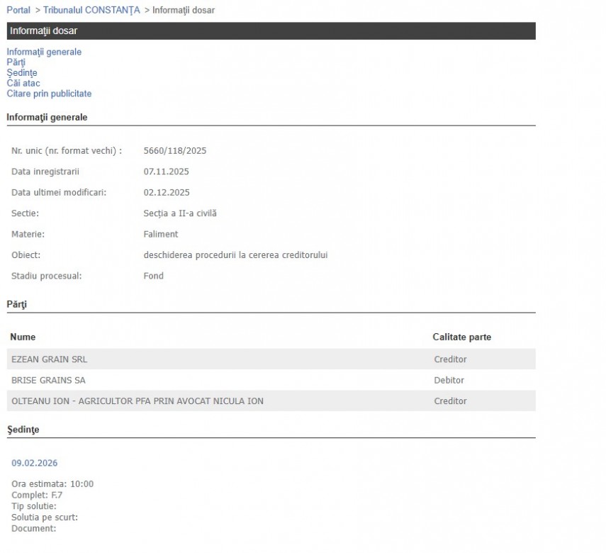 Portalul Instanțelor de Judecată