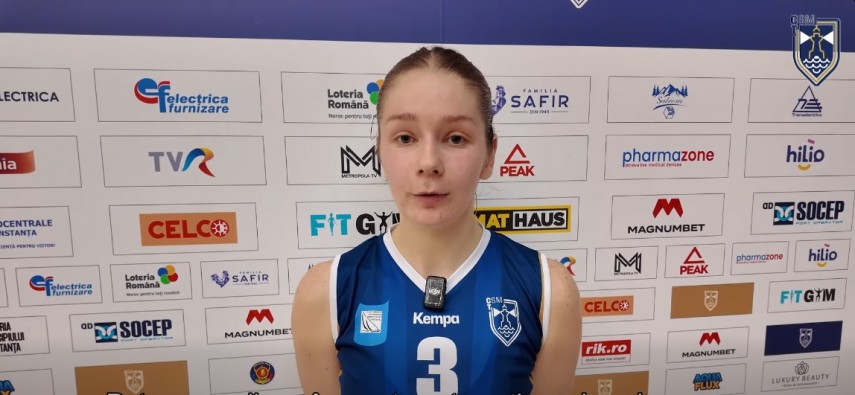 Jovana Biberdzic. Sursa foto: captură Facebook (CSM Constanța)