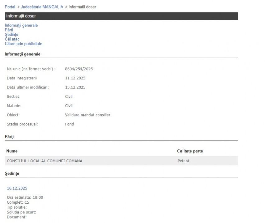 Portalul Instanțelor de Judecată