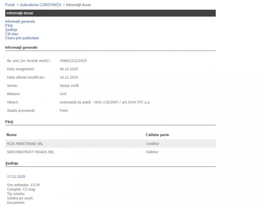 Portalul Instanțelor de Judecată