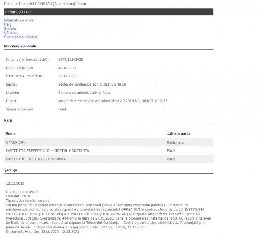 Portalul Instanțelor de Judecată