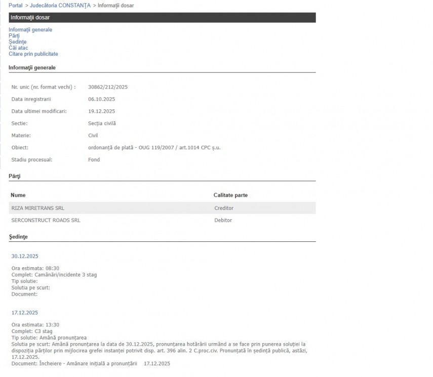 Portalul Instanțelor de Judecată