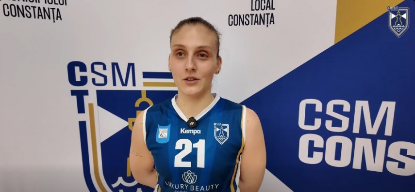 Alexandra Spînoche. Sursa foto: captură Facebook (CSM Constanța) 