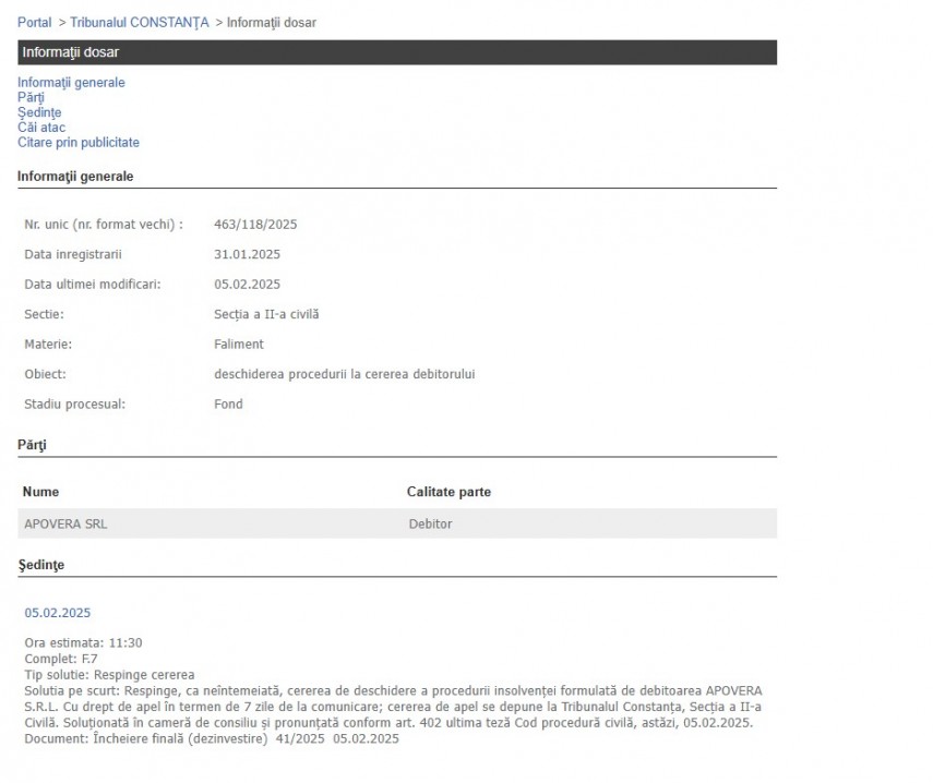 Portalul Instanțelor de Judecată