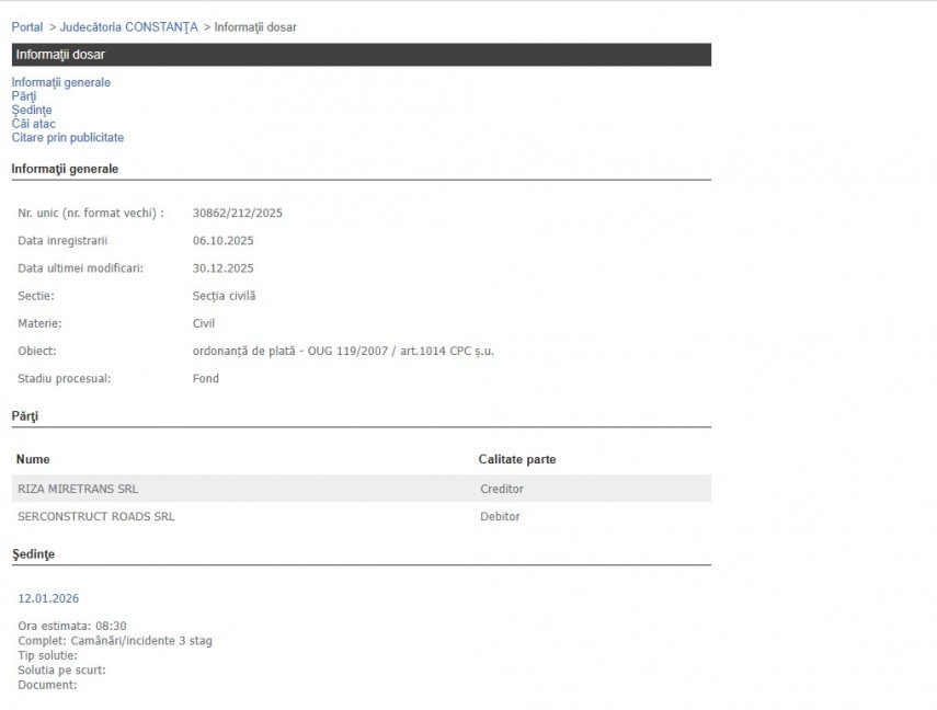 Portalul Instanțelor de Judecată